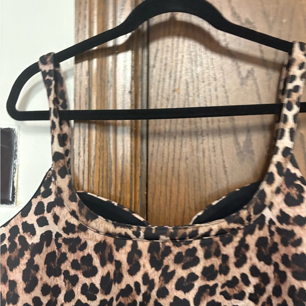 Anthropologie Leopard Print Mini Dress in Brown and Black - Picture 9 of 14